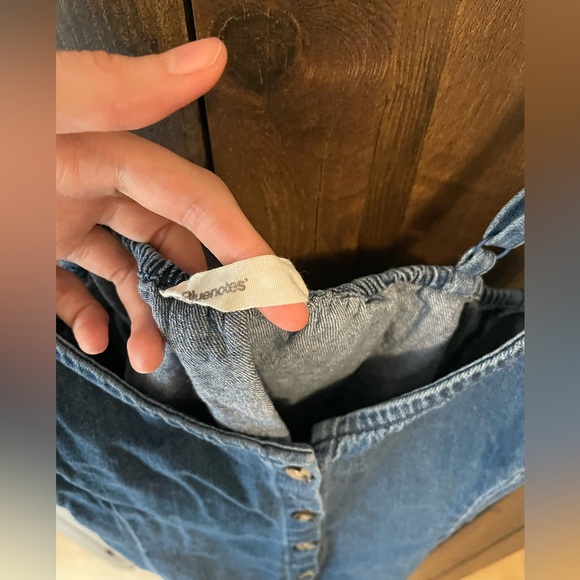 Women's Denim Button-Up Mini Dress - Picture 5 of 5